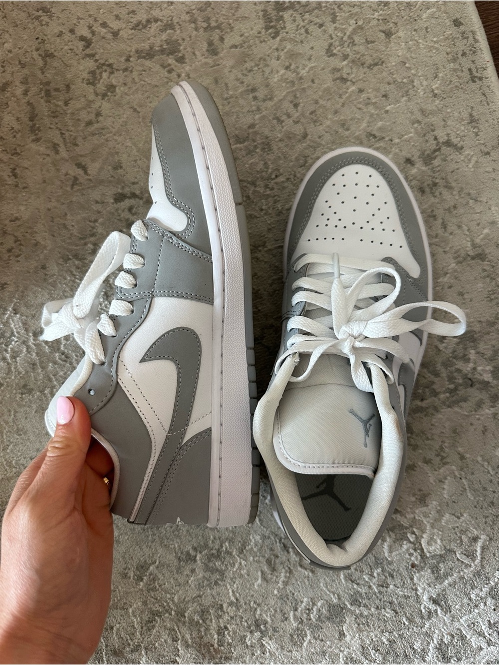 Nike Air Jordan 1 Low White & Gray Sneakers